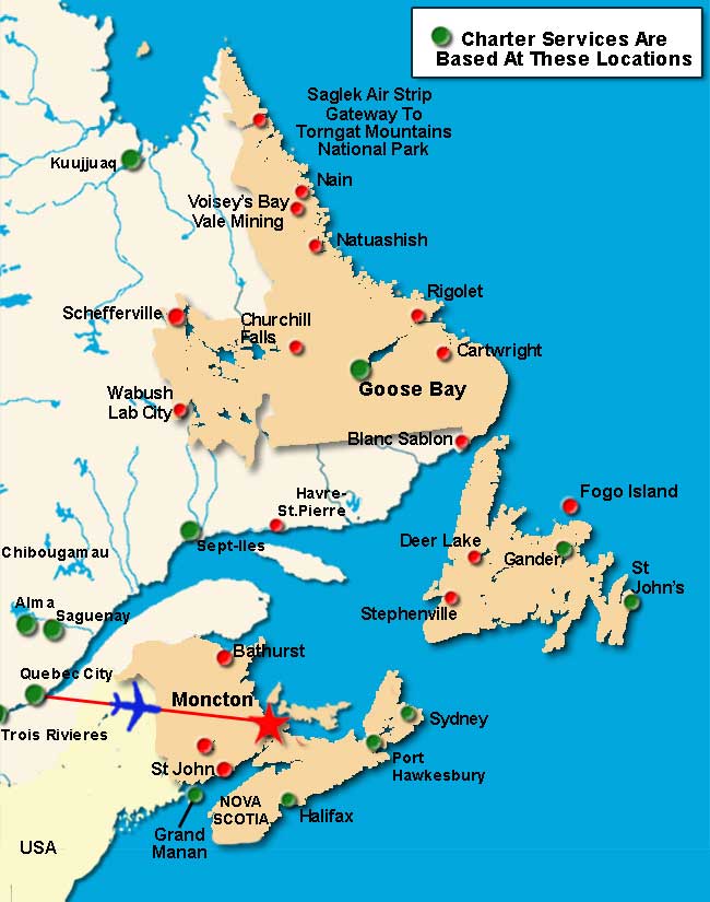 Moncton Air Charter Directory